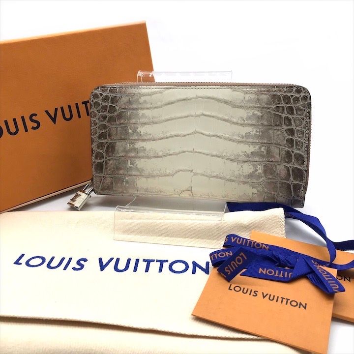 LOUIS VUITTON ヴィトン サハラ クロコダイル ジッピーウォレット 長財布 ホワイト NFCタグ 済み a8512