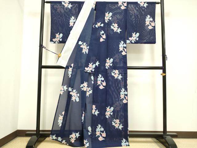 平和屋着物＊夏物　小紋　絽　芝文　洗える着物　未使用　AABC9903jd 平和屋着物＊夏物 小紋 絽 芝文 洗える着物 未使用 DAAV4213ud
