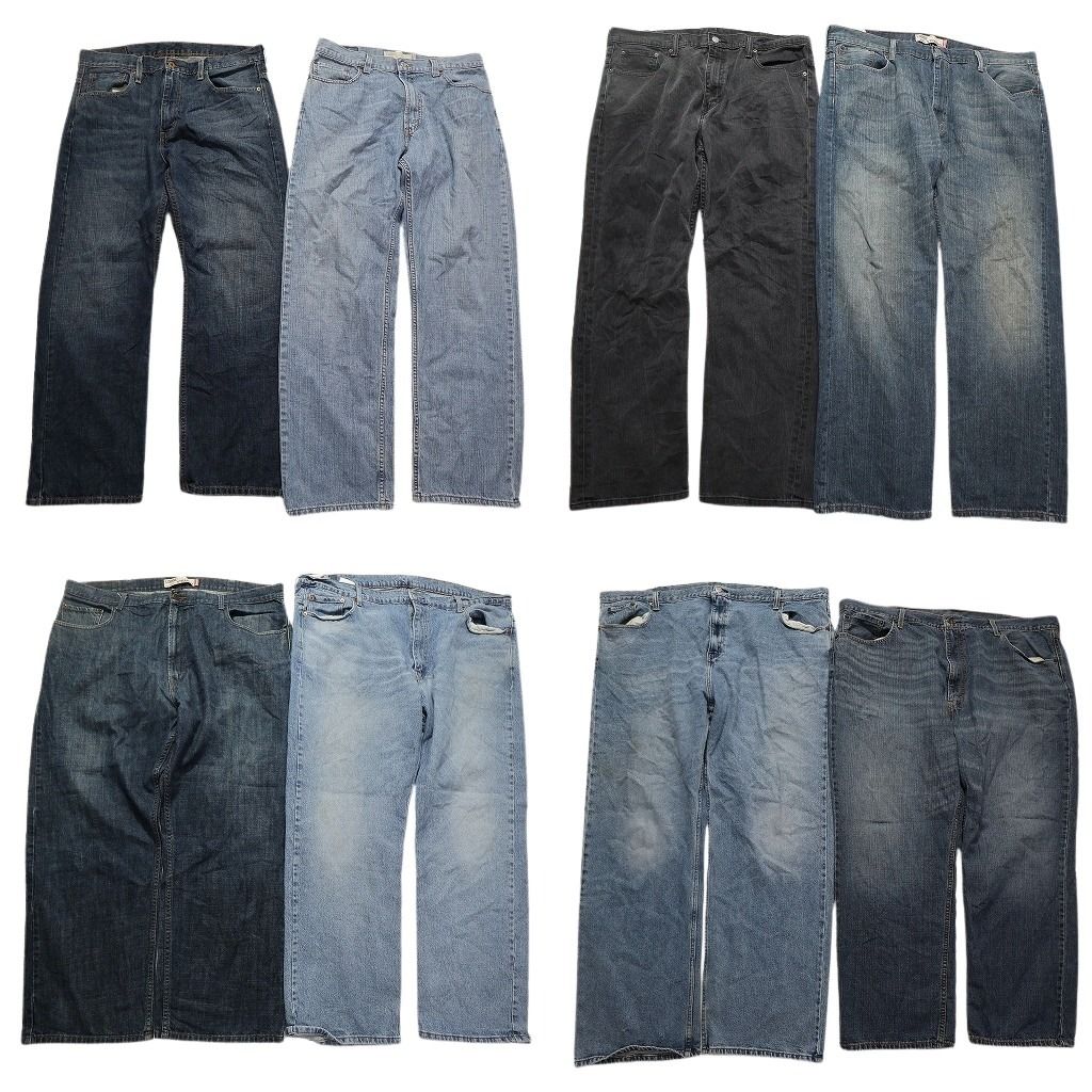 古着卸 まとめ売り リーバイス 569 デニムパンツ 8枚セット メンズ 34 |38 |42 |44 |46 ブラック フェード アメカジ 古着 NC1339