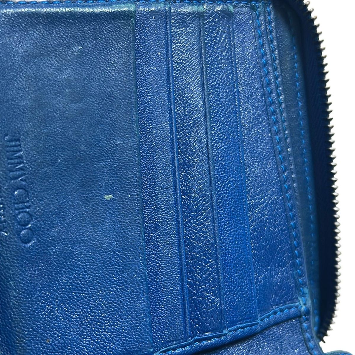 JIMMY CHOO(ジミーチュウ) 2つ折り財布 - ネイビー ラウンド