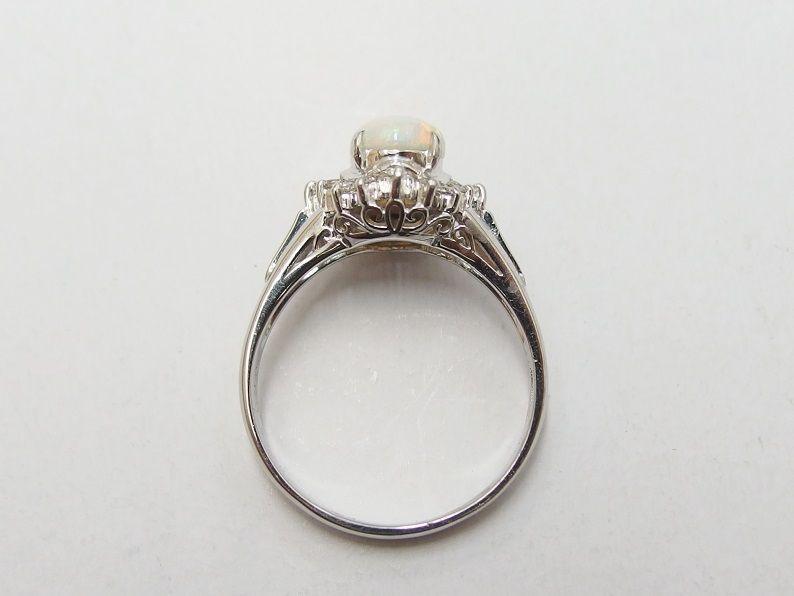 Pt900 オパール 0.89ct D0.20ct 15号 リング - メルカリ 