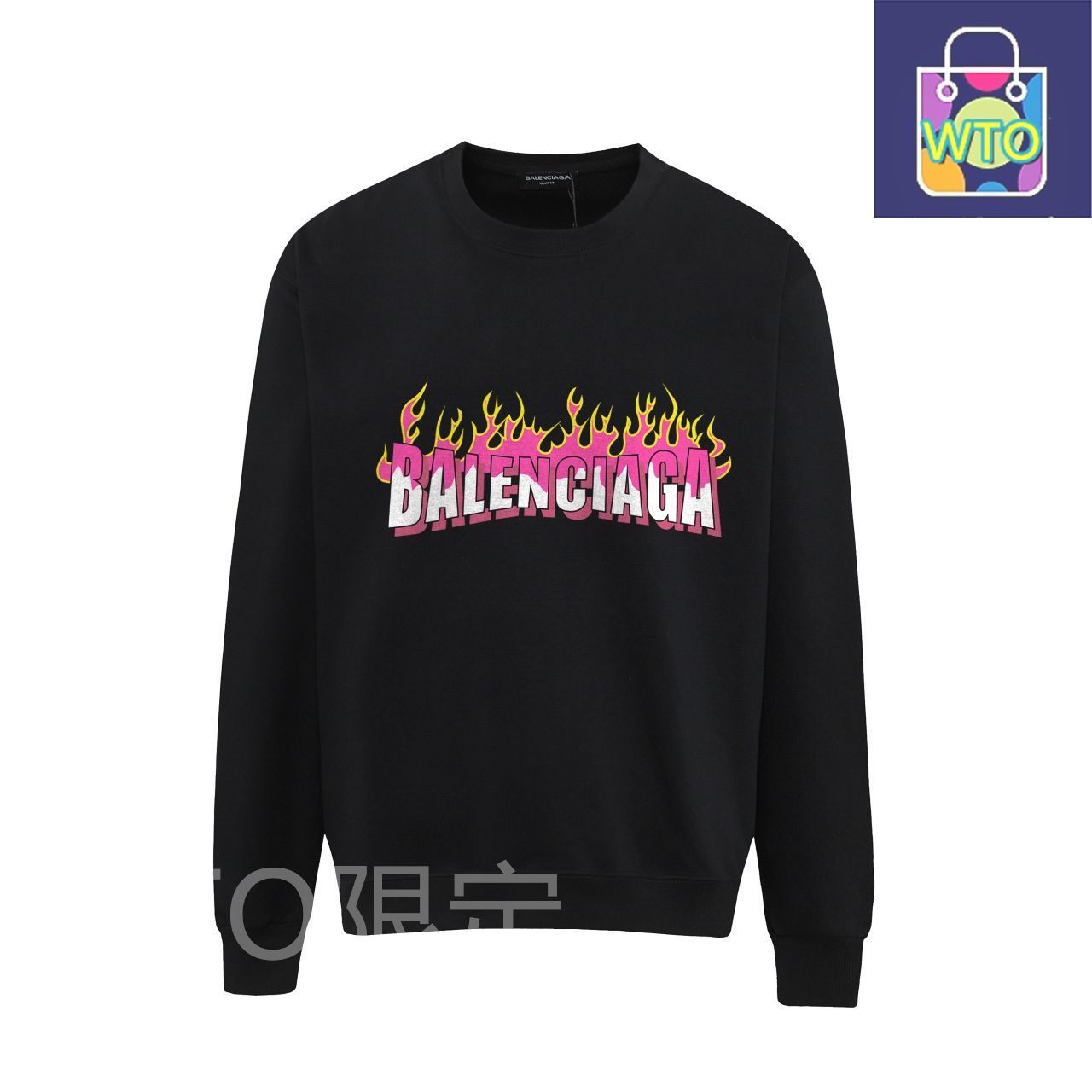 ●送料込●BALENCIAGA●ロゴ プリント クルーネック スウェット Balenciaga パリセーガ ロゴプリントクルーネックスウェット