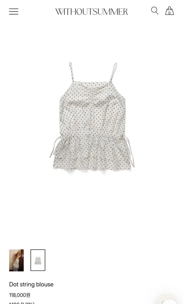 WITHOUTSUMMER ブラウス ドットブラウス ドットノースリーブ