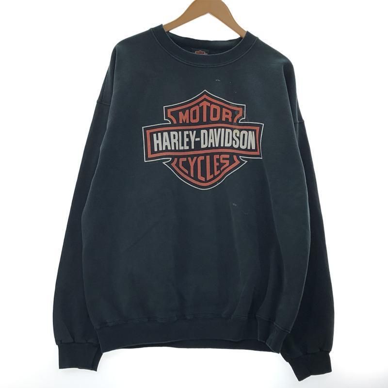 HARLEY DAVIDSON 両面プリントスウェット L ブラック ハーレーダビッドソン 10