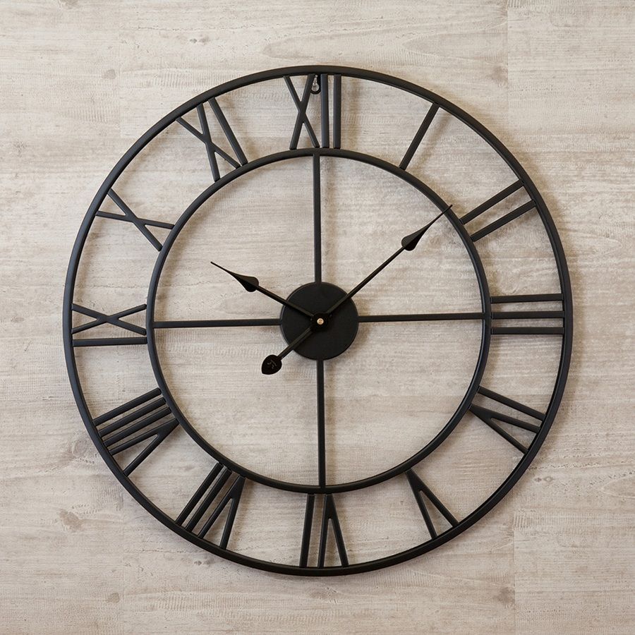 直径60cm 壁掛け時計 アイアンフレーム デコラティブ ウォールクロック Iron Frame 掛時計 北欧 おしゃれ時計 シンプル 2703