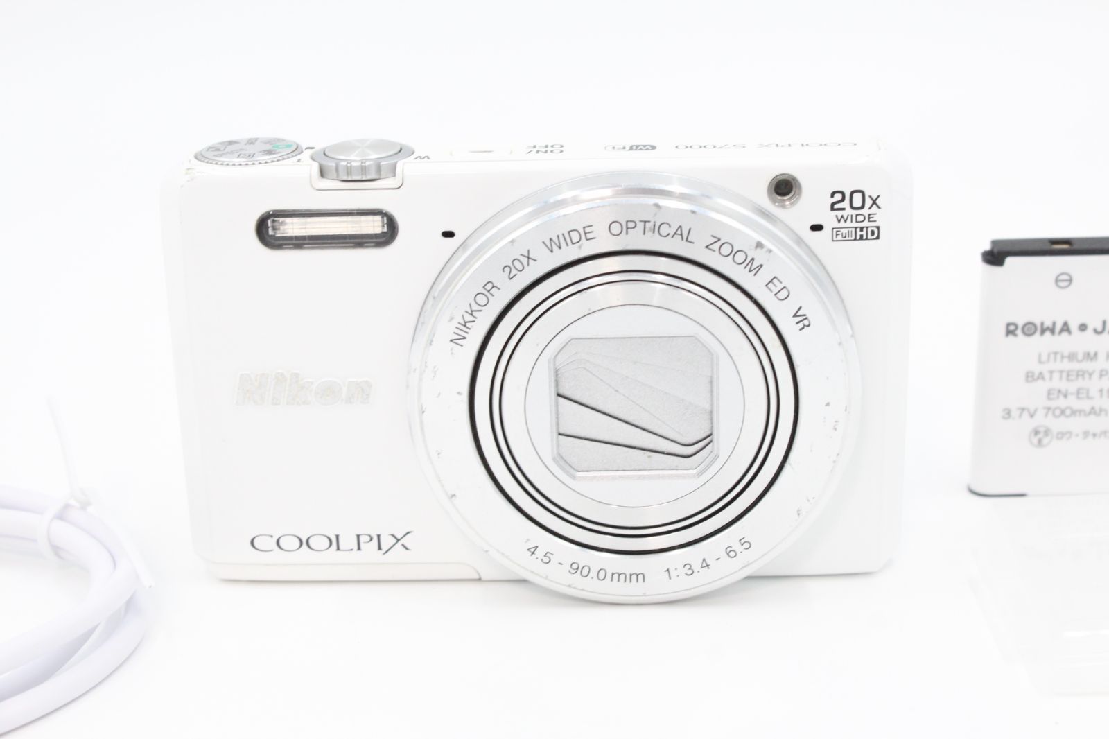 Nikon - ＜＜新品バッテリー（社外品）付き！！＞＞【訳アリ並品】NIKON ニコン COOLPIX S7000 20倍ズーム 1605万画素 ホワイト #LE2024740 新品バッテリー（社外品）付き！！＞＞【訳アリ並品】NIKON