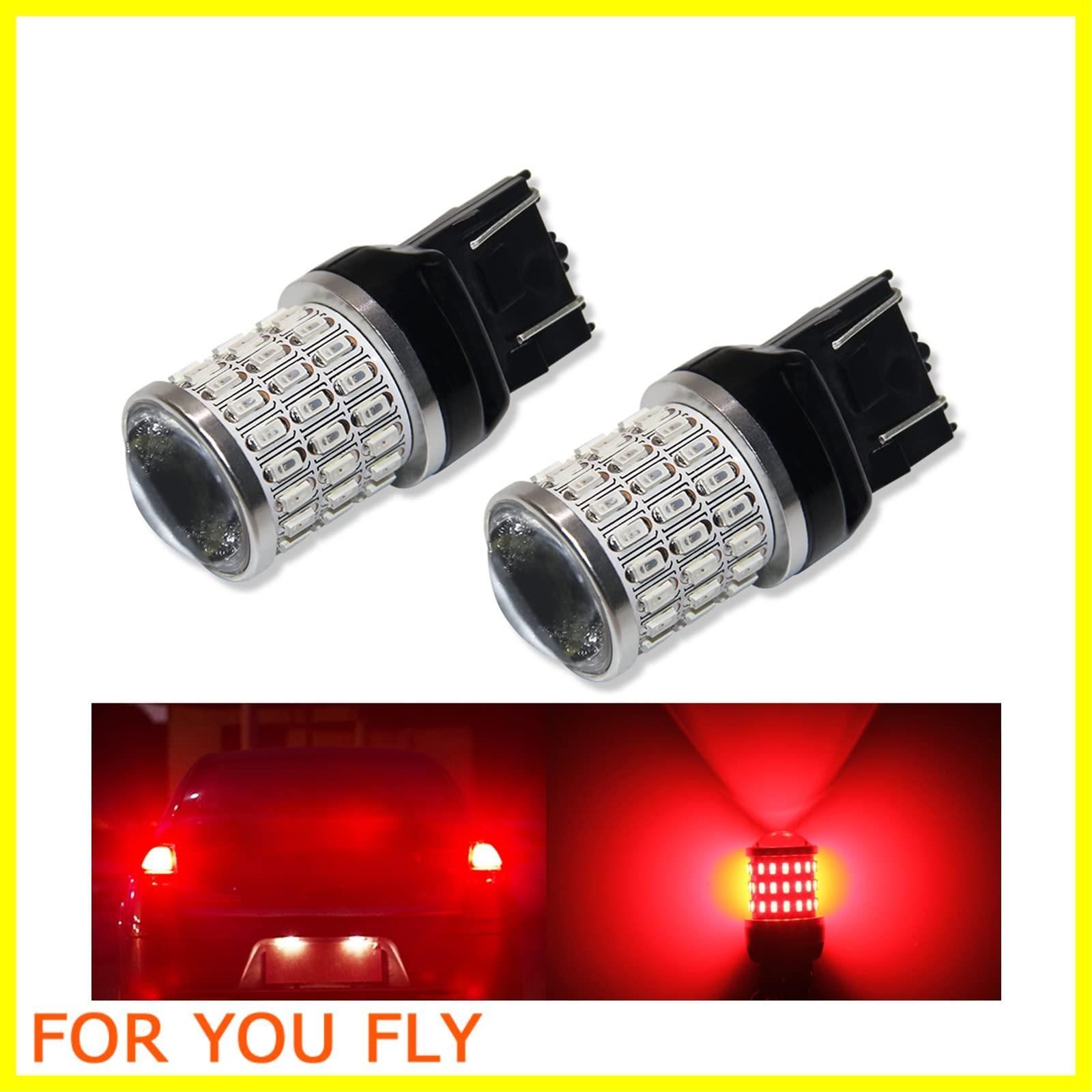 【新着商品】T20 ダブル LED ブレーキバルブ レッド T20ダブル ノーマル球 7443 LED テールランプ ストップランプ ウェッジ球 赤色 DC9-30V 12V車用 54連SMDチップ 1200LM 爆光 無極性 ポン付け 取付簡単 