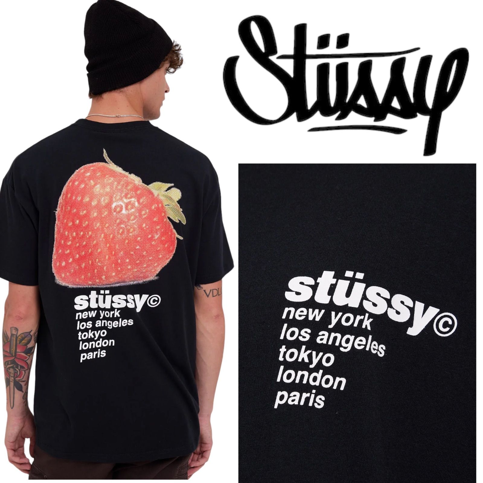 【希少モデル】stussy いちごTシャツトップス