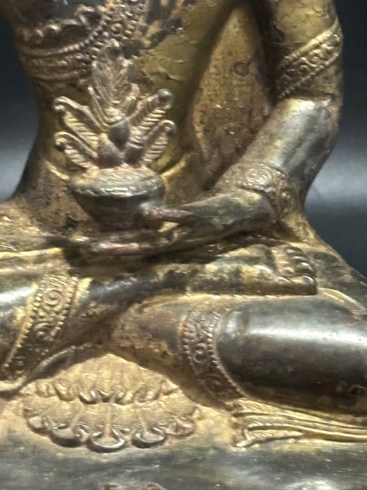古美術 古銅製 高浮雕 藥師仏 仏造像 寺院収蔵品 細密細工造