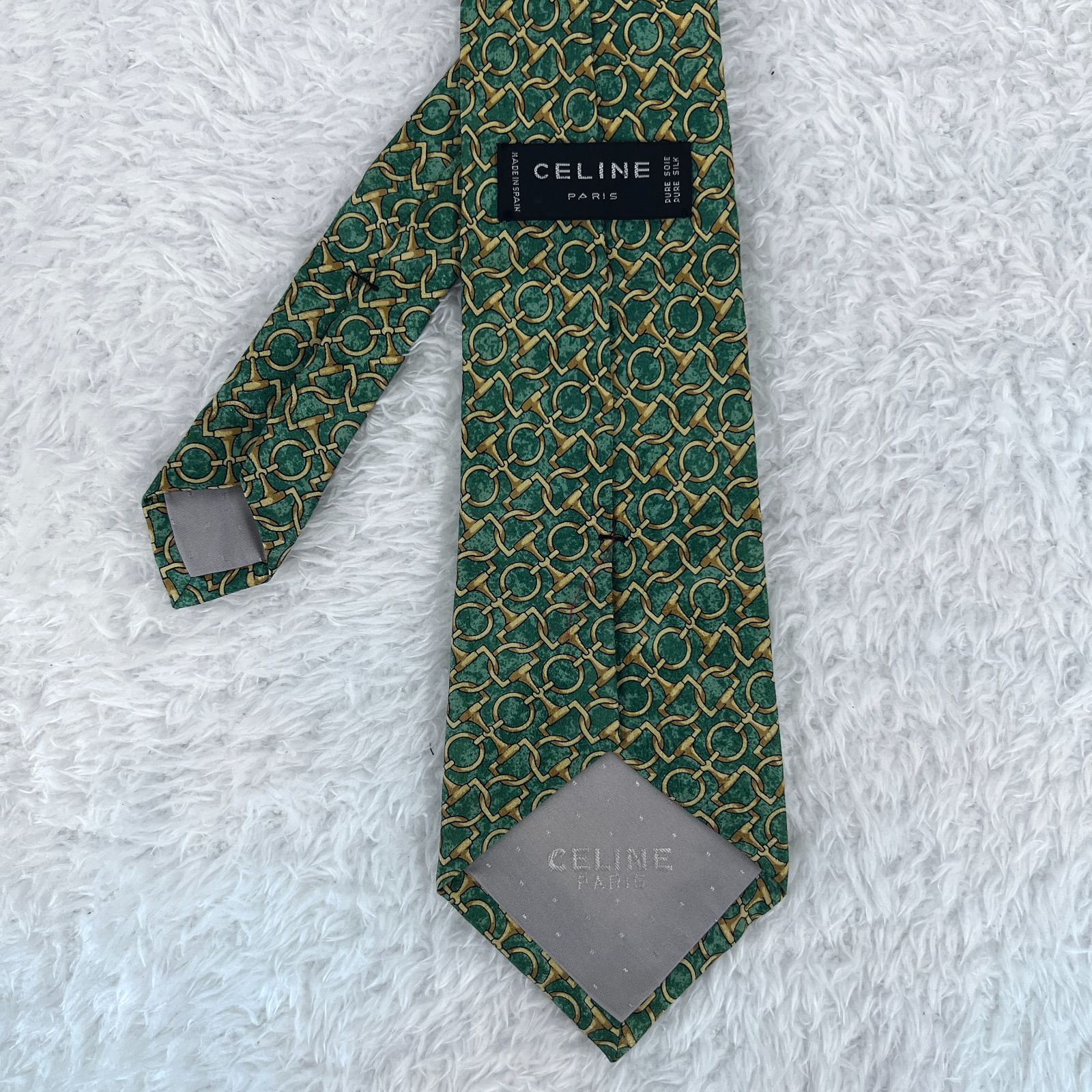 美品》CELINE (セリーヌ) シルク ネクタイ 総柄 ◇CELINE シルク