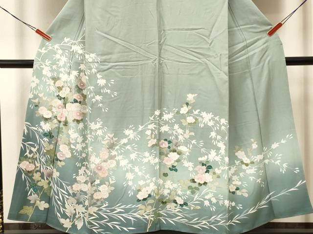 平和屋着物□訪問着 菊椿文 暈し染め 金彩 正絹 逸品 DAAS9447ma
