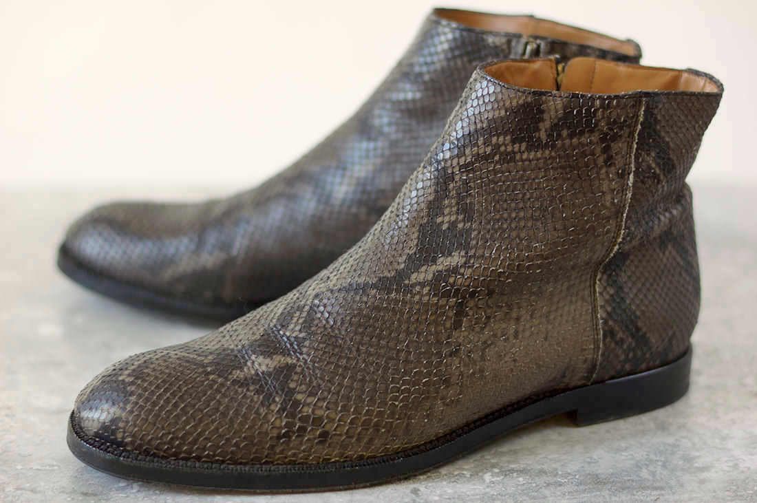 ジミーチュウ／Jimmy Choo  ブーツ シューズ 靴 ビジネス メンズ 男性 男性用 レザー 革 本革 グレー 灰色 サイドジップ パイソン