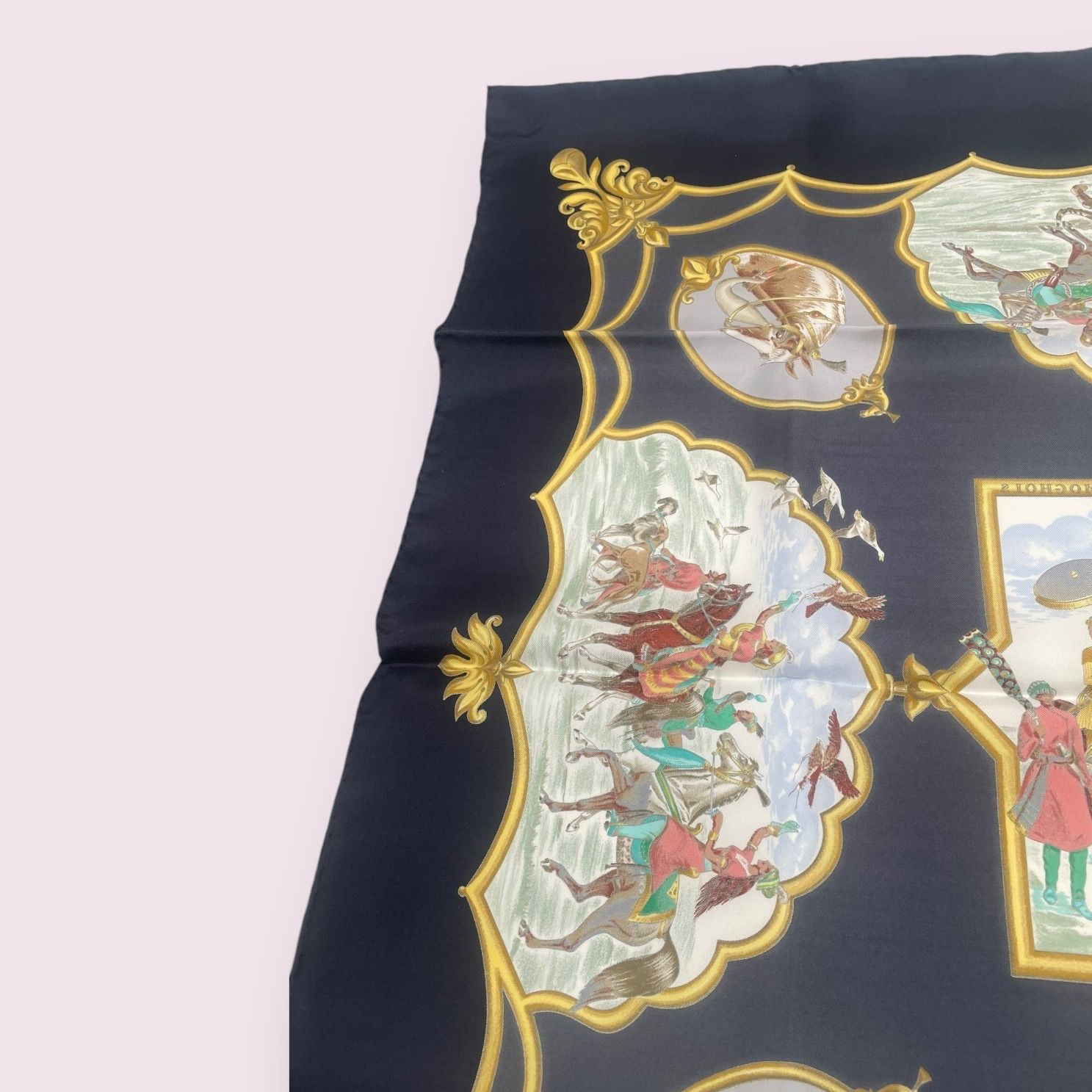 HERMES エルメス カレ90 LES CHEVAUX DES MOGHOLS ムガル王朝の