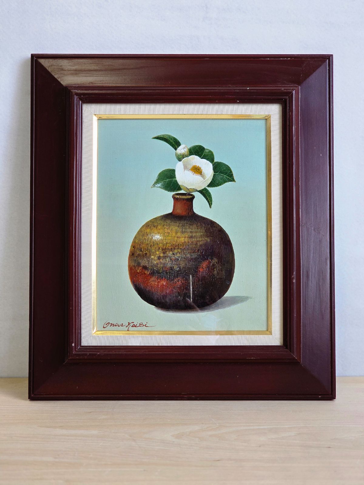 河出幸之助【椿】　肉筆日本画　直筆サインあり 河出幸之助【椿】 肉筆日本画 直筆サインあり 河出幸之助【椿】 肉筆