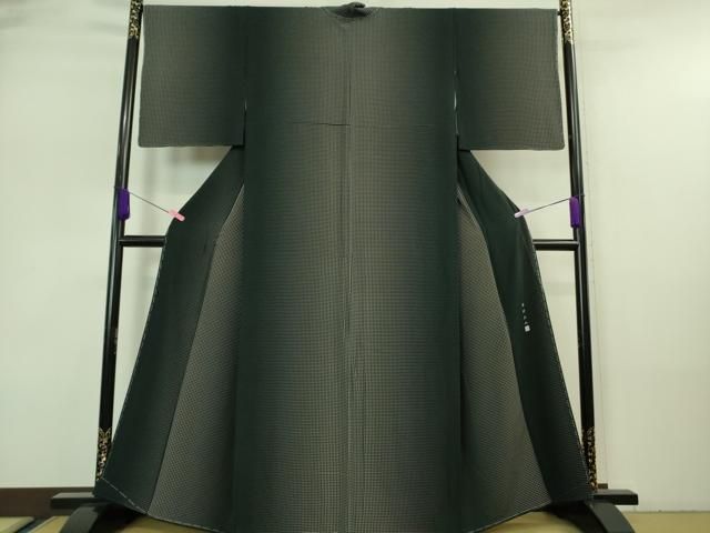 平和屋着物■極上　伝統工芸士　保科土山　江戸小紋　角通し　黒地　反端付き　逸品　未使用　DZAA7296kh5 平和屋着物□極上 伝統工芸士 保科土山 江戸小紋 角通し 黒地 反端付き