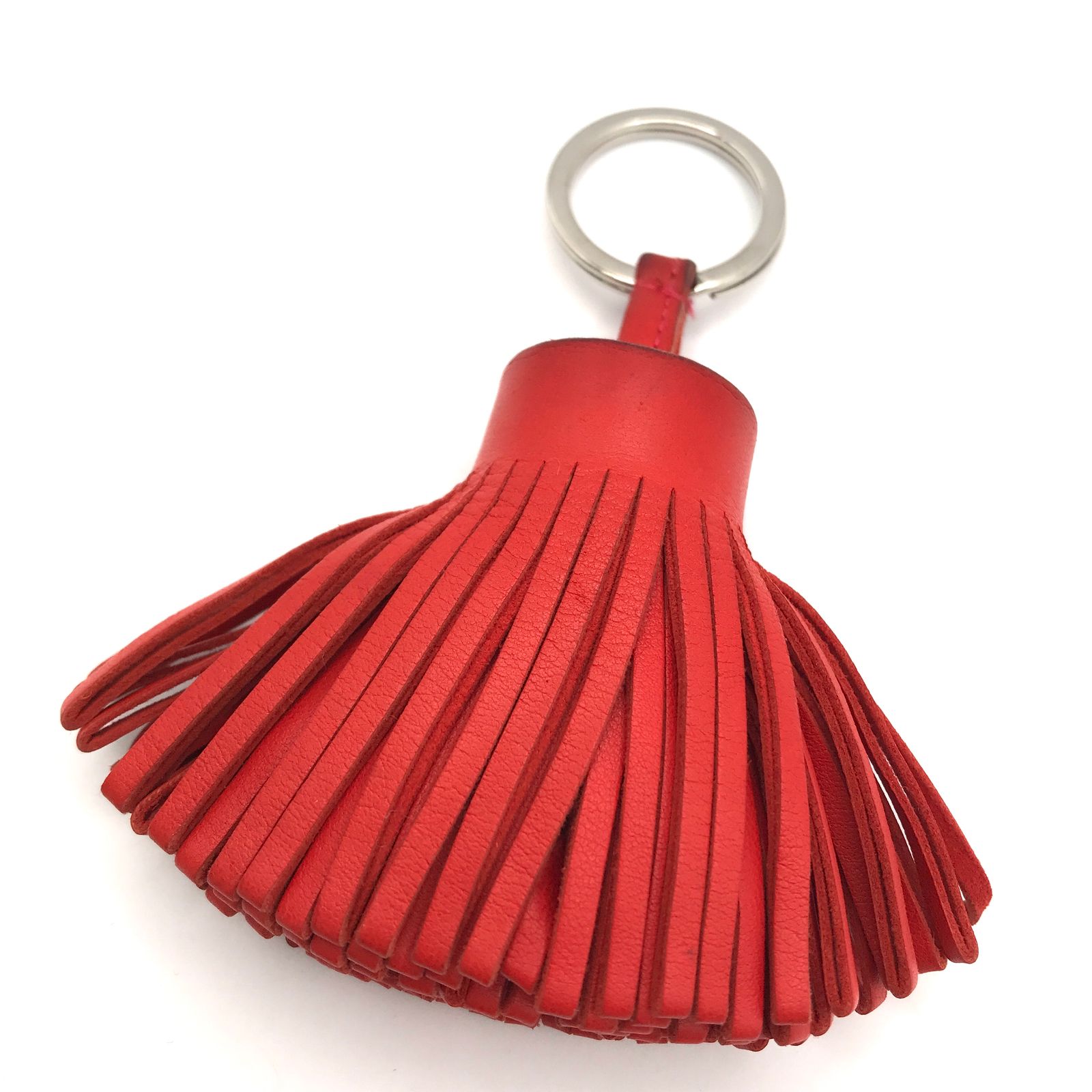 HERMES エルメス カルキン タッセル レザー キーリング レッド 良品  