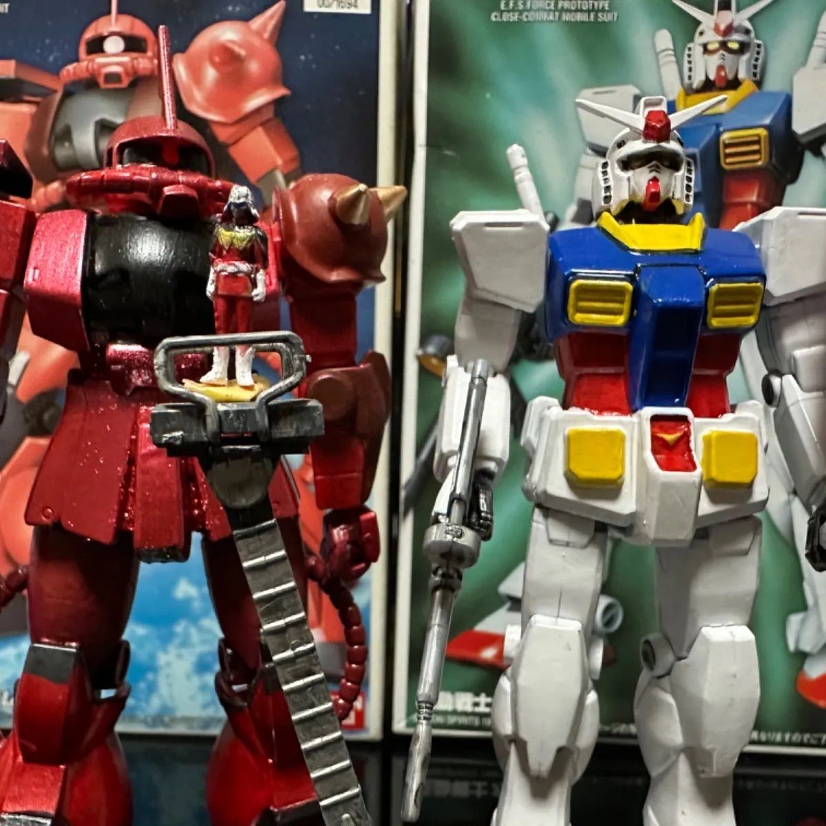ガンプラ 1／144ガンダム プラモデル ガンダムとシャーザク 完成 