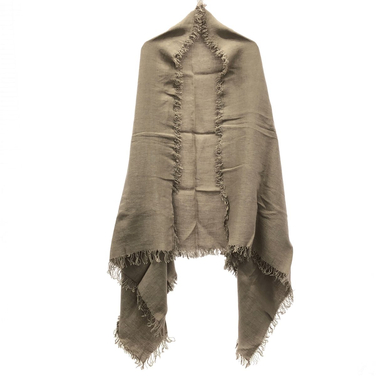 ASAUCE MELER アソースメレ リネンフリンジストール ベージュ