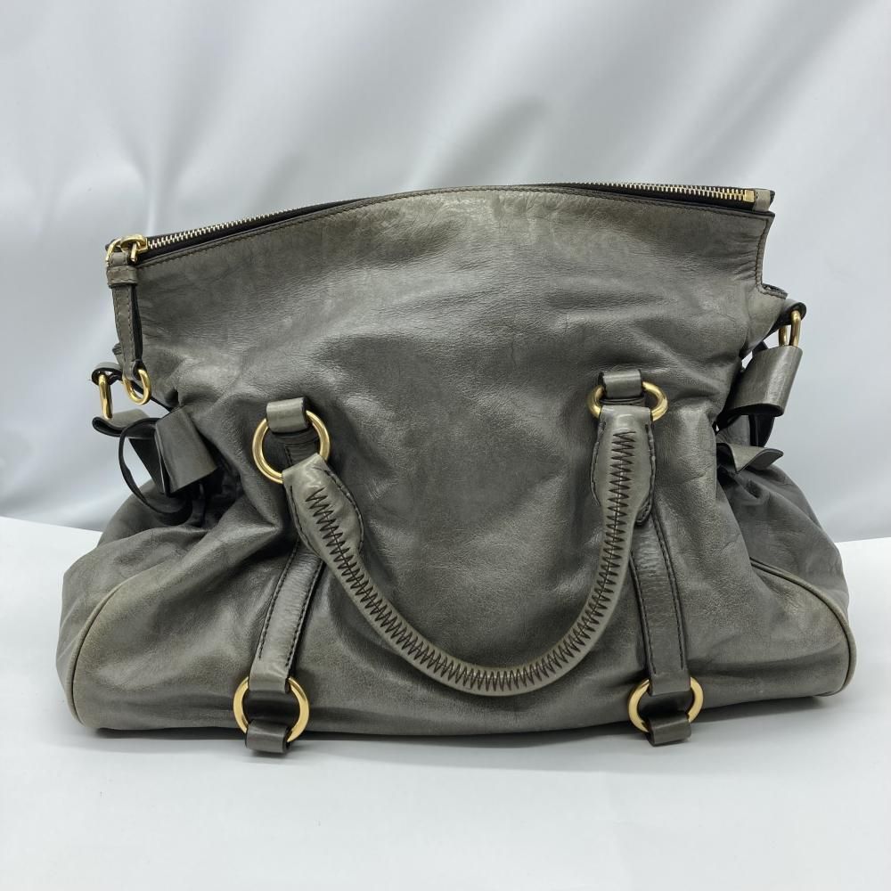 中古】miumiu 2WAYレザーバッグ ミュウミュウ グレー[19] - メルカリ