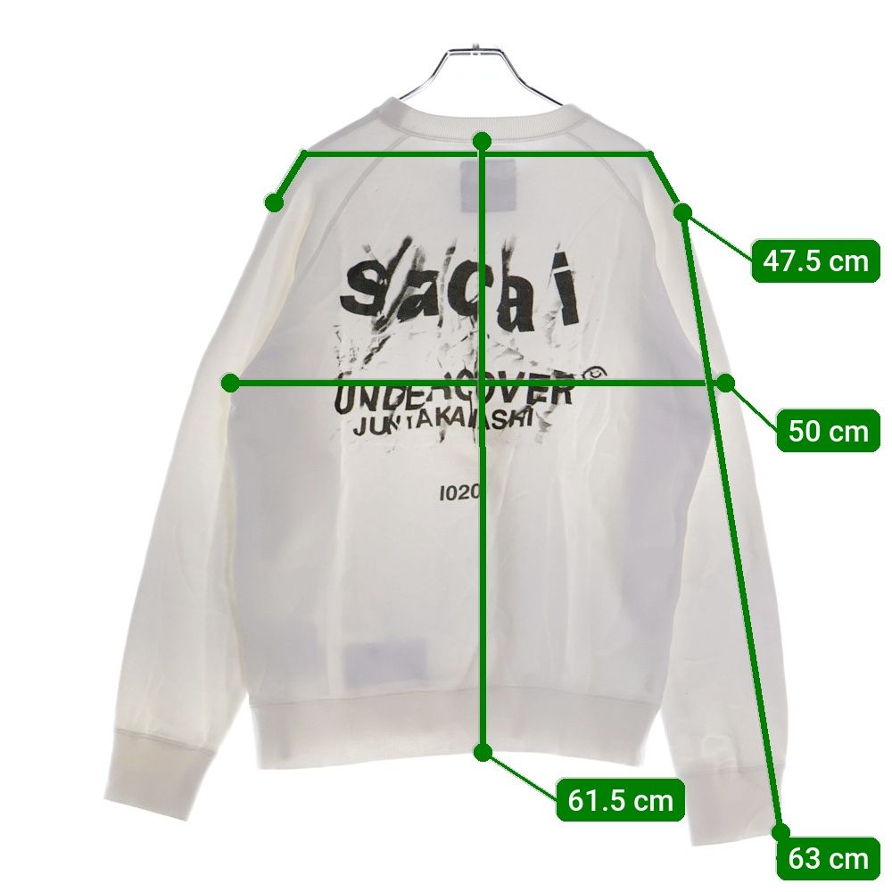 sacai UNDERCOVER スウェット トレーナー　白　Lサイズ 2025年最新】sacai undercover スウェットの人気アイテム - メルカリ