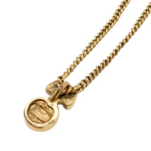 【美品】Dior　ディオール　ネックレス　ゴールド　ブラック　ストーン　ラウンド 中古】Christian Dior クリスチャンディオール ネックレス