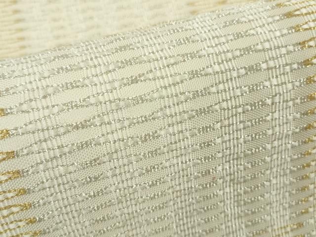 平和屋本店□最高級 人間国宝 北村武資 六通柄袋帯 織繧繝 魚々子縞 金  