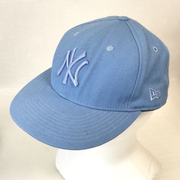 80s-90s?|Made in USA NY Yankees|ヤンキース New Era|59 FIFTY|キャップ 7 1|2 59.8cm|水色|Blue 野球帽|Vintage|cap◆CB41<sale>