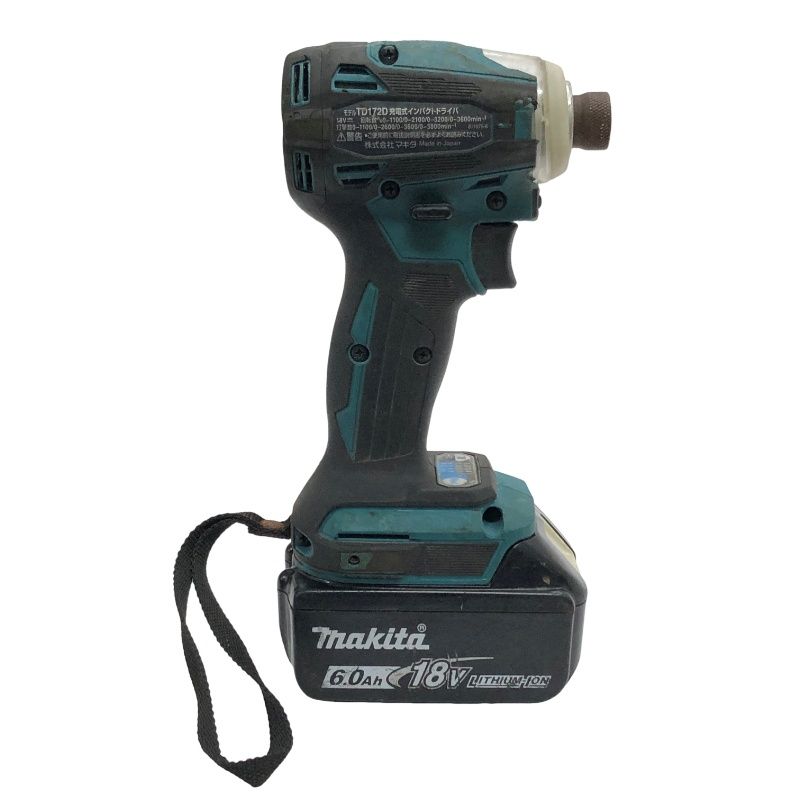 makita マキタ 充電式インパクトドライバ TD172D 18V マキタブルー バッテリBL1860B×1 充電器DC18RF 稼働 済 22510K42