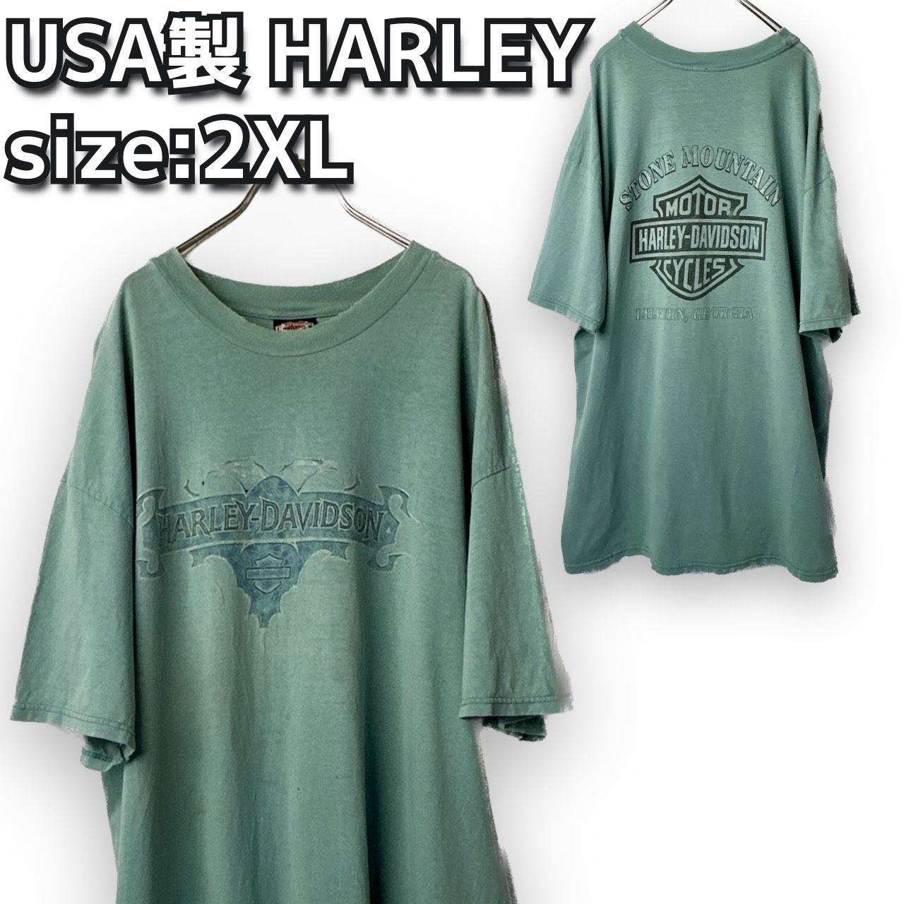 USA製古着 ハーレーダビットソン　バックプリント　ゆるだぼオーバーサイズ　白. HARLEY-DAVIDSON)ハーレーダビッドソン バックプリント USA製 ハーレー