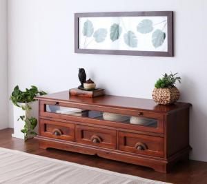 アンティーク調 アジアン家具 【GARUDA】 ガルダ ローボード 完成品 テレビ台 幅120cm 高さ45cm テレビボード リビングボード TV台 TVボード AVボード リビング収納 木製 引出し 高級感 ブラウン