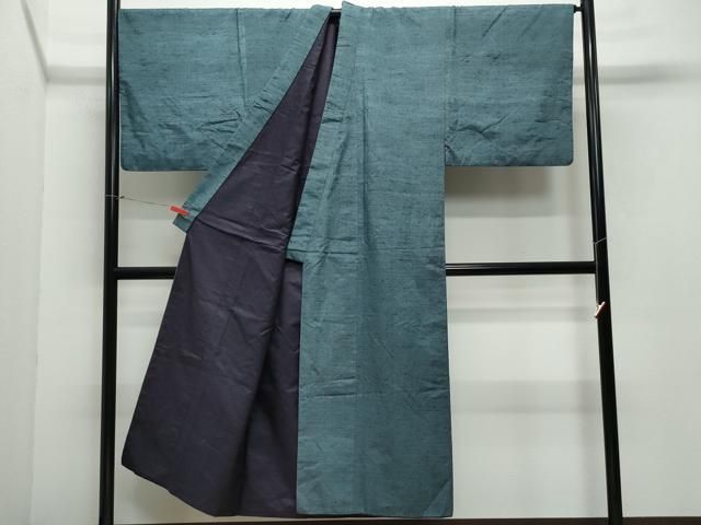 平和屋着物○男性 紬 アンサンブル 褐返色 正絹 逸品 未使用  