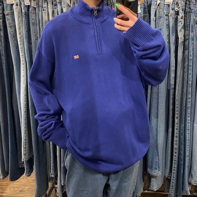 polojeans ハーフジップニット