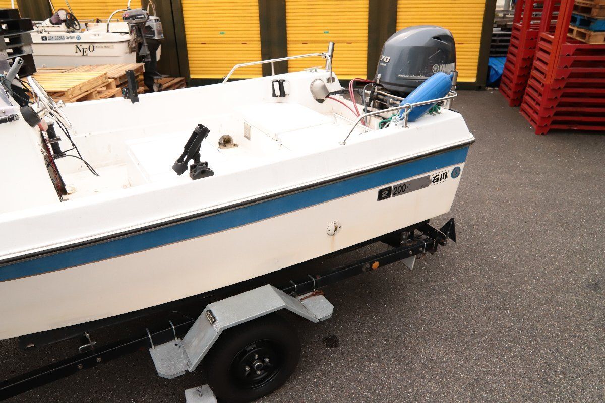 送料無料】実働品 船体 バンビ SB-17M 船外機 ヤマハ 70馬力