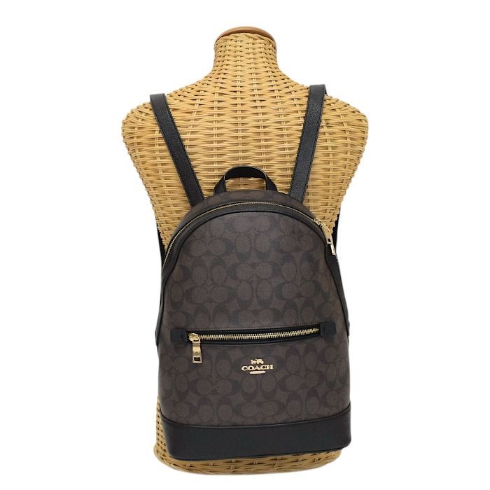 コーチ COACH ケンリー バックパック シグネチャー キャンバス PVC | クロスグレイン レザー C5679 デイパック バックパック リュック ダークブラウン | ブラック mbn04003
