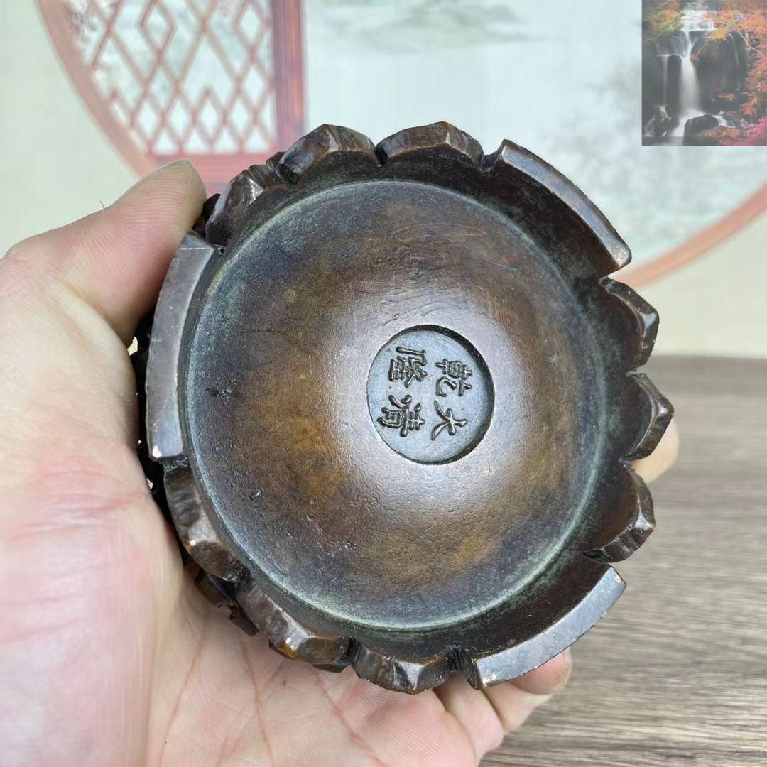 銅製 双龍蓋香炉 円形香炉 香道具 装飾品 工芸品 美術 置物