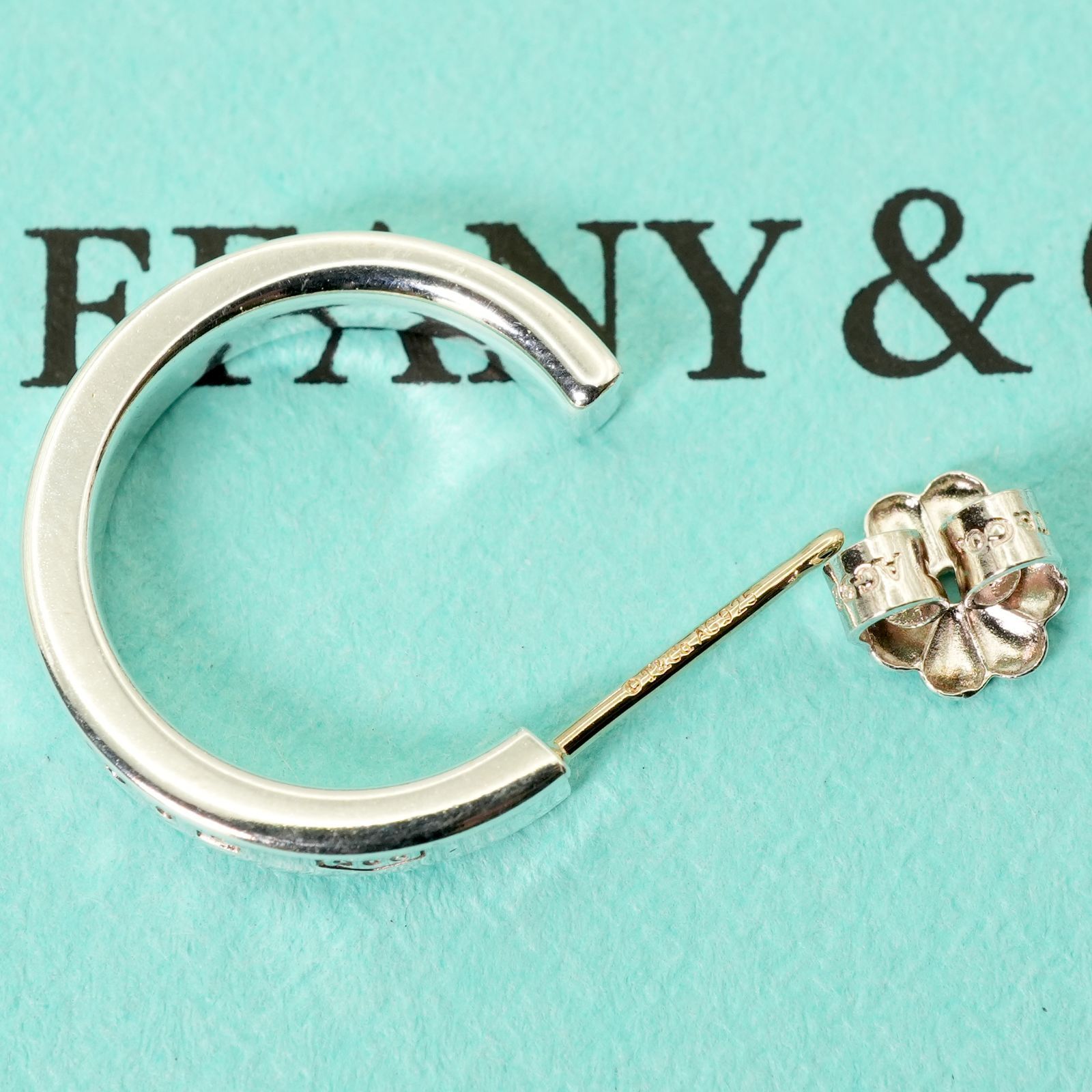 【Tiffany】1837TMフープピアス（片耳） 極美品】ティファニー ナローフープピアス 片耳 1837 メンズ