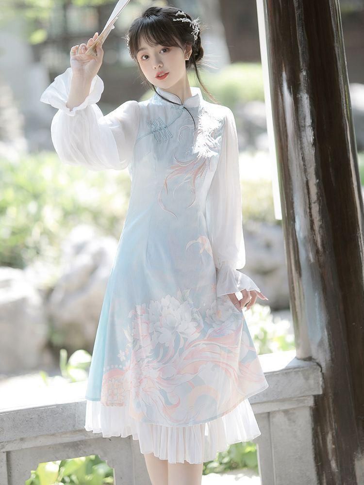 HF-35 豪華刺繍 漢服 かんふく 古風衣装 レトロ風 中華ロリータ コスプレ ワンピース 唐装 仙女服 中華風 美しい刺繍