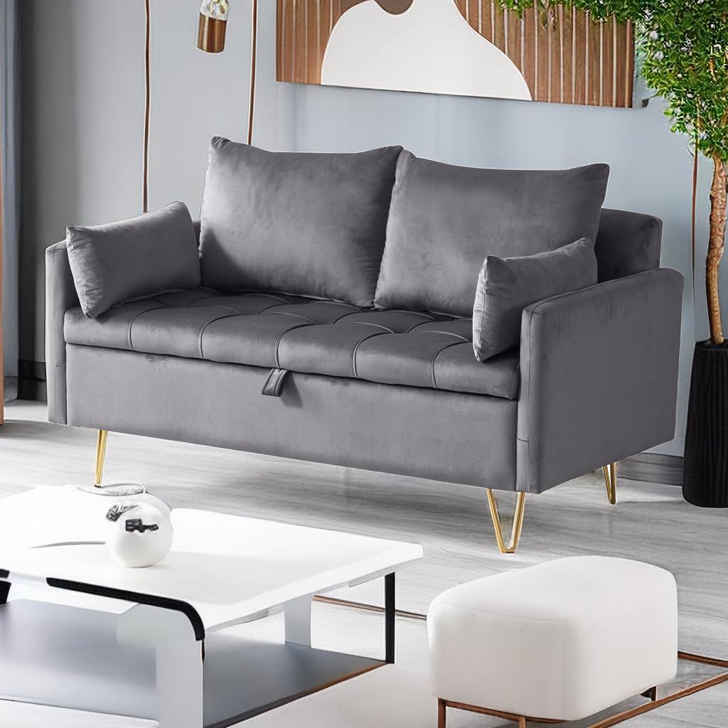 新着商品 ローソファー 木製 クッション2個付き 天然木 幅133 コンパクトソファ 2.5人掛け ソファ ソファ レトロモダン 2人掛け 北欧 ソファー ライトグレー 登場 ベルベット オーエスジェイ OSJ