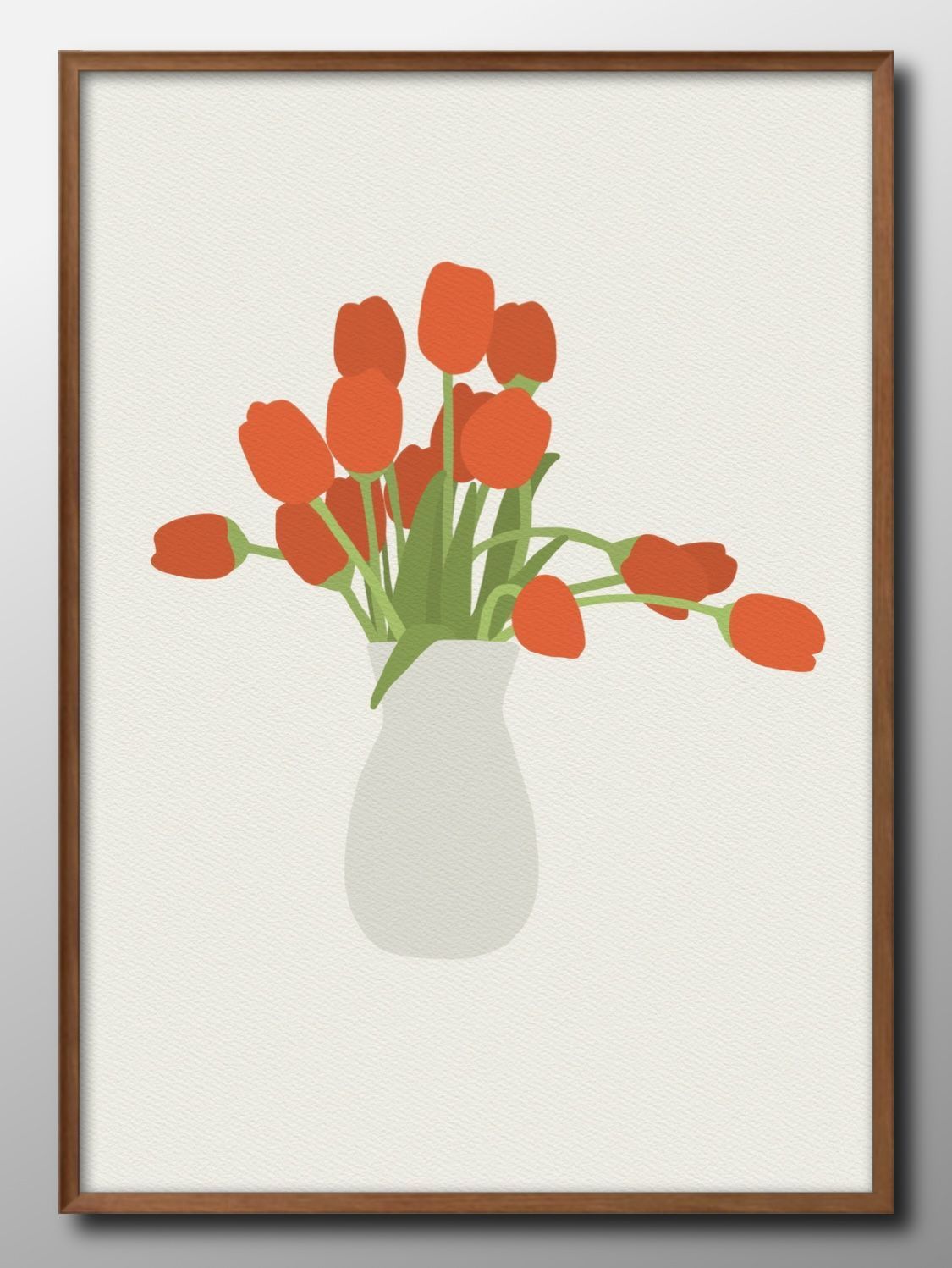 14498オレンジ チューリップ A3 サイズ ポスター アート おしゃれ 絵画