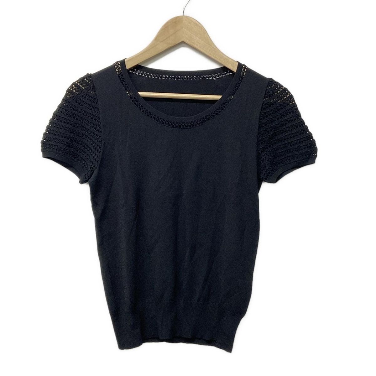 M-premierBLACK(エムプルミエブラック) 半袖セーター サイズ36 S