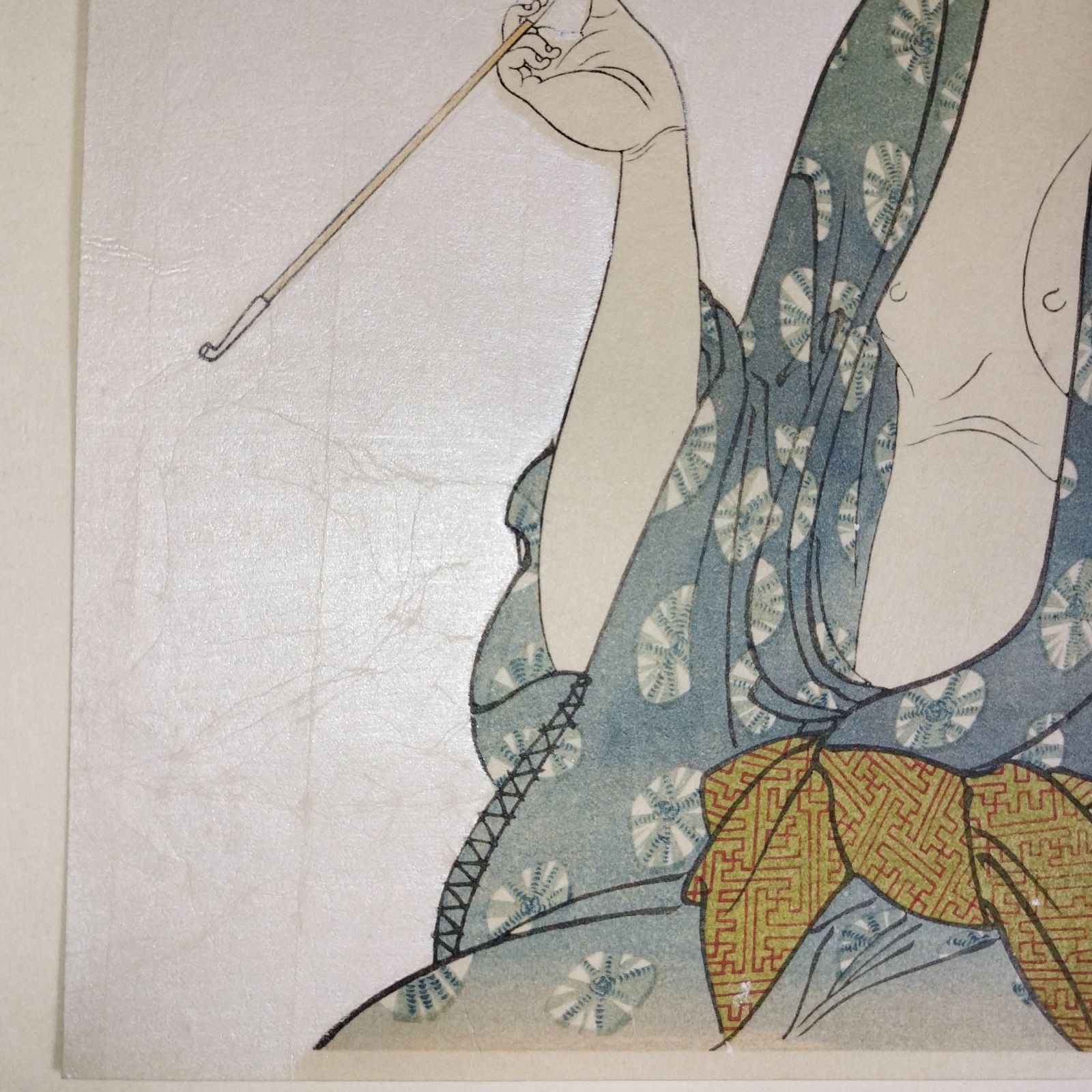 彩色 木版画 浮世絵 歌麿筆◆煙を吹く女◆婦女人相十品◆あぶな絵 春画 艶画 煙管 美人画 錦絵 絵画 絵入 高見澤忠雄監修 UKIYOE  アンティーク コレクション 骨董 古美術 古文書 古本 古書#和本～江戸屋～