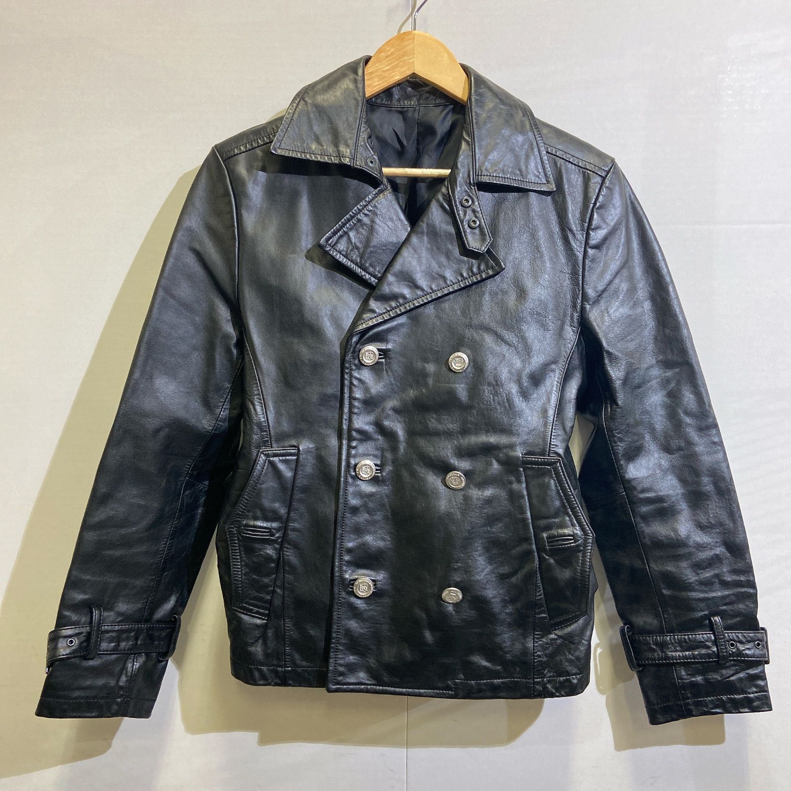 COMME CA ISM コムサイズム ライダース ジャケット ダブル 黒 レザー 