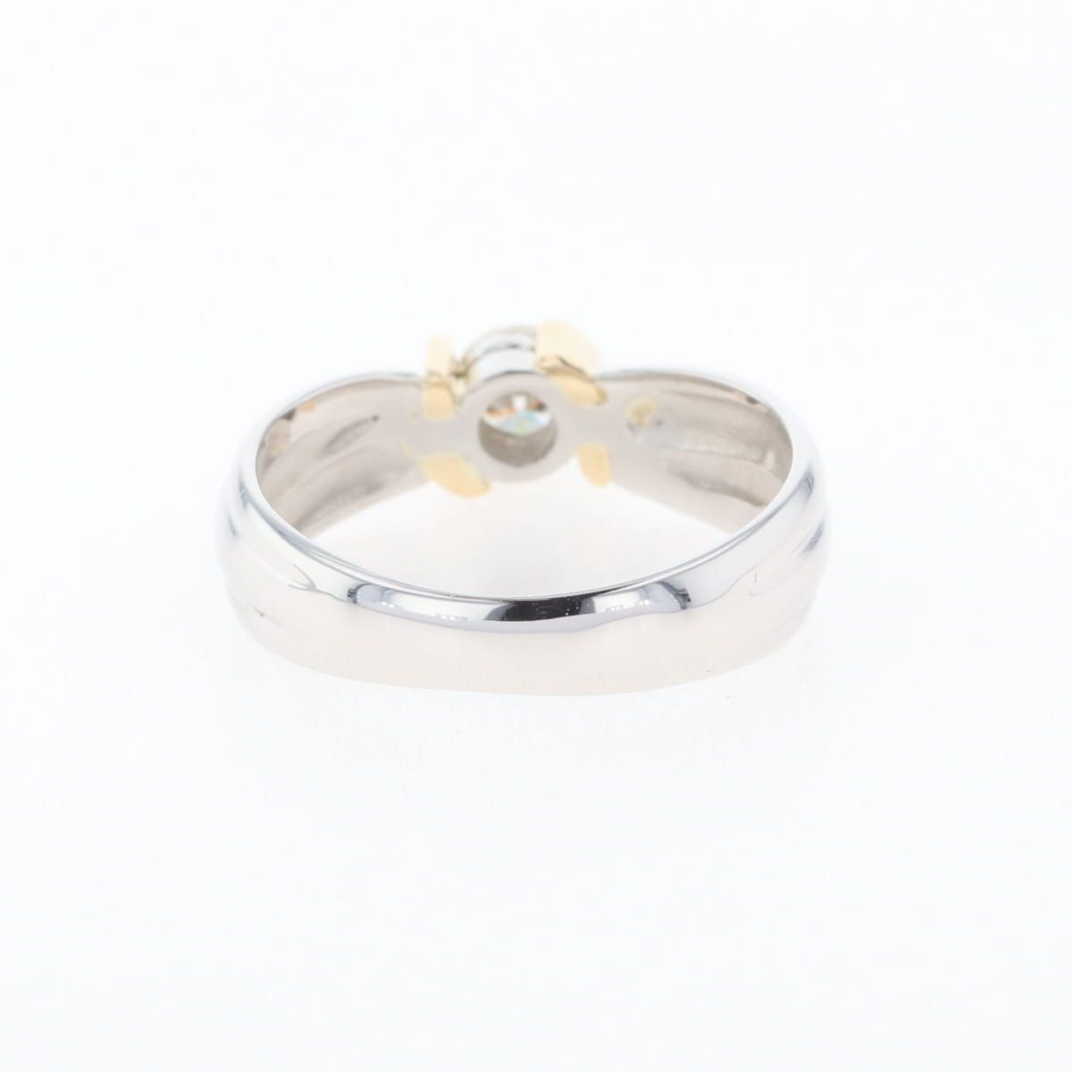 ダイヤモンド デザインリング プラチナ YG イエローゴールド 指輪  