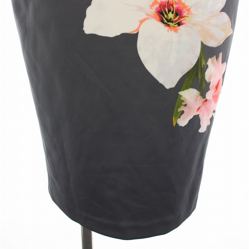 TED BAKER パフスリーブ 花柄 シア オーガンジー ワンピース ベルト