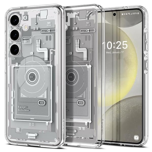 Galaxy S24_ゼロ・ワン・ホワイト Spigen Galaxy S24 ケース クリア SC-51E | SCG25 TPU バンパーケース 2重構造 米軍MIL規格取得 耐衝撃 すり傷防止 黄ばみ無し ワイヤレス充電対応 ウルトラ・ハイブリッ