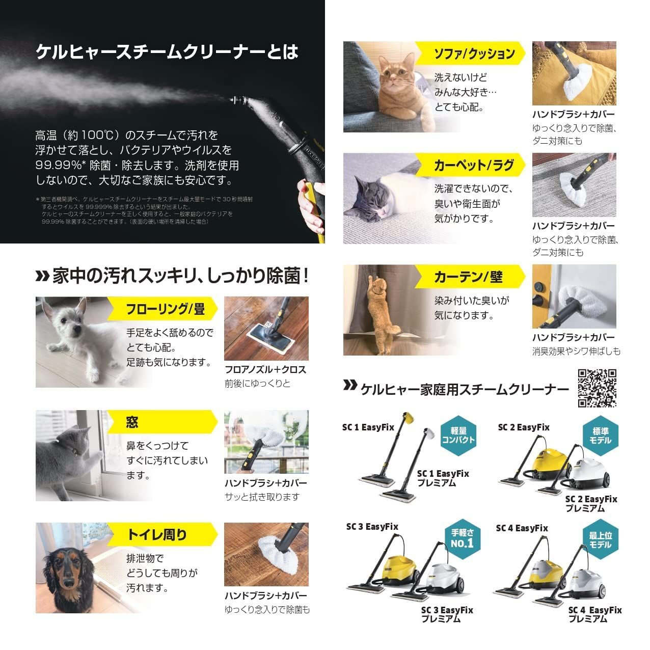 ケルヒャー(KARCHER) スチームクリーナー SC4 EasyFix イージー