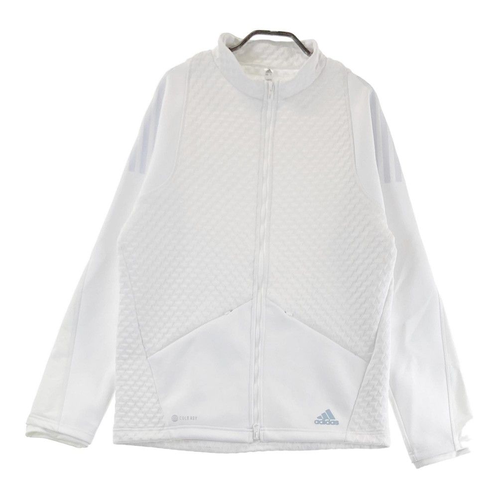 サイズ：M ADIDAS GOLF アディダスゴルフ HG4115 長袖 ジップジャケット 袖起毛切替 総柄 ホワイト系 [240101431687] ゴルフウェア メンズ ストスト サイズ：M ADIDAS GOLF アディダスゴルフ HG4115 長袖 ジップ