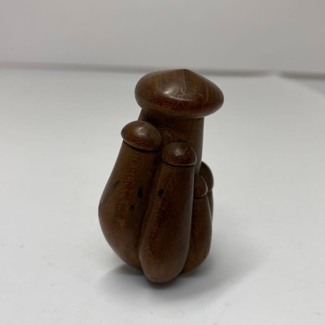 時代 木彫 ヒヨ茸 根付 20g 東さ5-1205 1F
