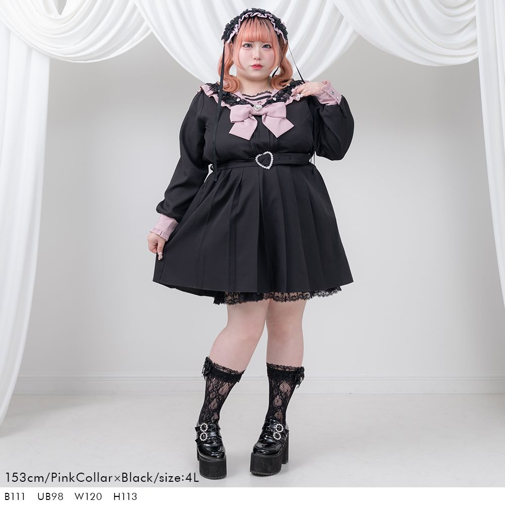 夢展望公式 [新品未使用] セーラービジューレースフリルワンピ