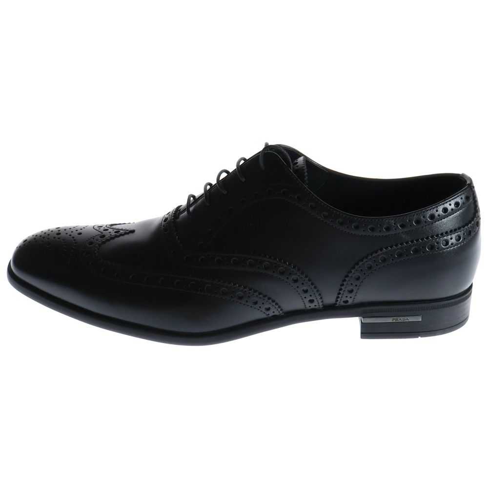 PRADA プラダ ウィングチップ レースアップ レザー ビジネス ドレスシューズ ブラック 2EC121